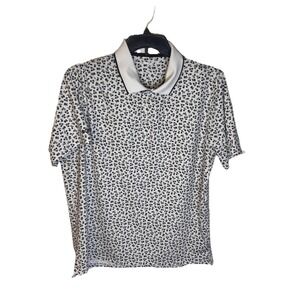 Bonobos Men's Justin Rose Polo Shirt Black White Golf Collared Size LG